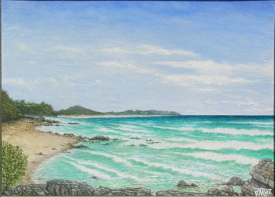 Second Bay Coolum Beach Painting by Joe Michelli