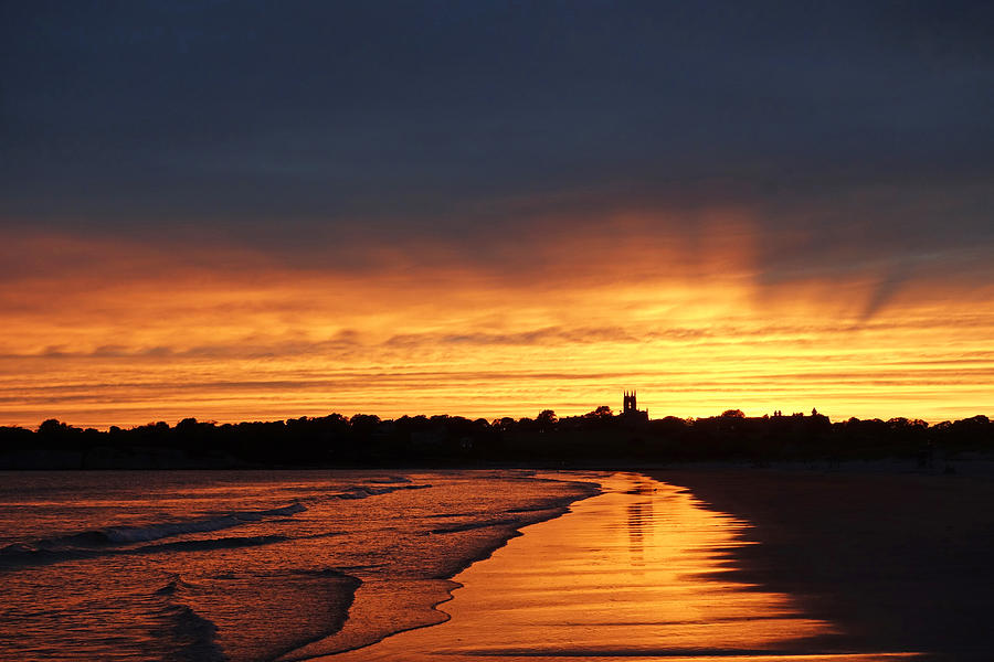 Sunset Photograph - Second Beach Newport RI Sunrays by Toby McGuire