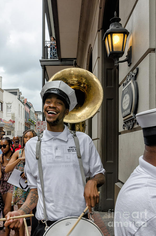 New Orleans Photograph - Second Line Down Bourbon Street-Nola by Kathleen K Parker