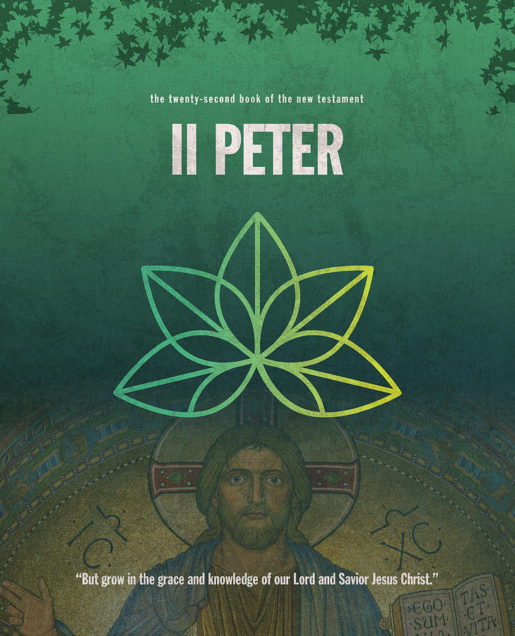 Books Of The Bible Mixed Media - Second Peter Books Of The Bible Series New Testament Minimal Poster Art Number 22 by Design Turnpike