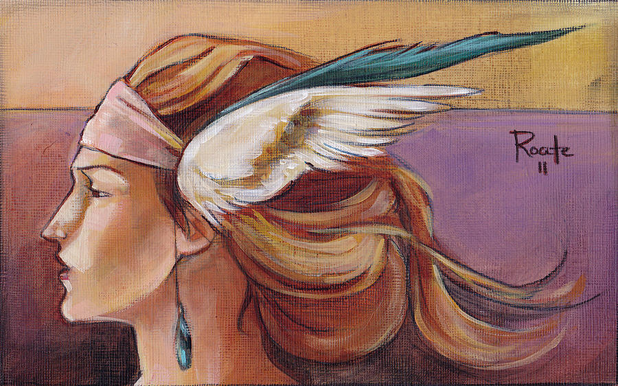 Feather Painting - Secondary Wings Left by Jacqueline Hudson