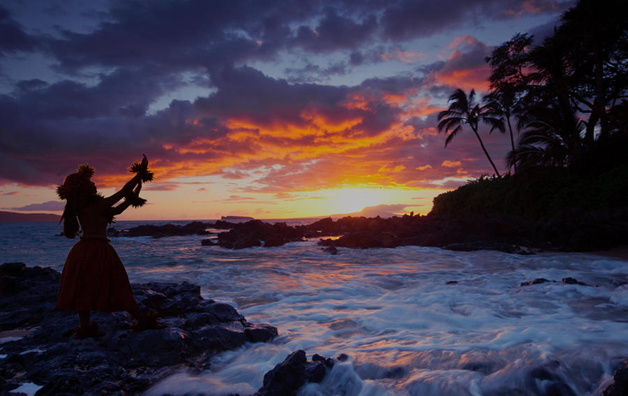 Secret beach hula Photograph by James Roemmling