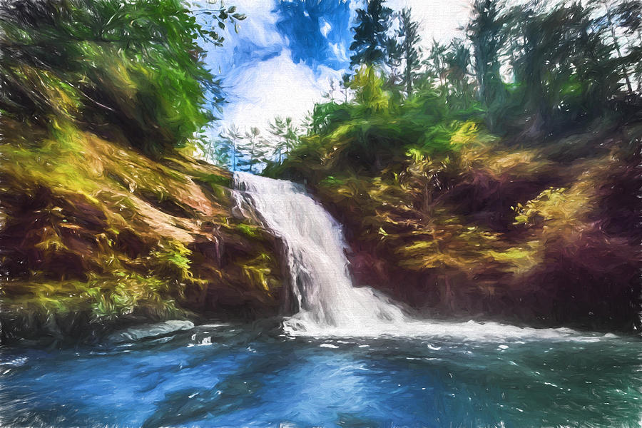 Waterfall Digital Art - Secret Falls by John Haldane