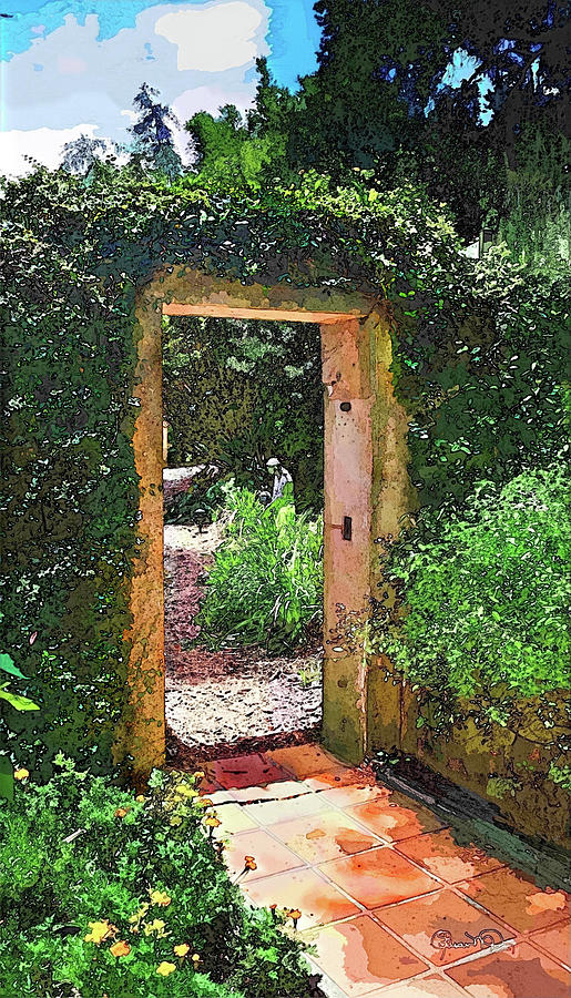Secret Garden Entrance in Watercolor Photograph by Susan Molnar