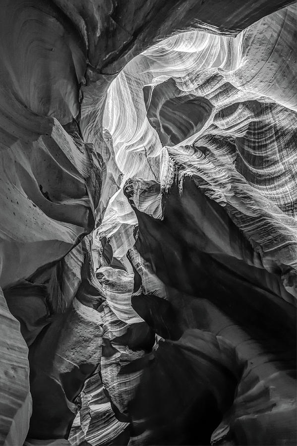 Secret Layer - Black and White - Antelope Canyon Photograph by Gregory Ballos Secret Layer - Black and White - Antelope Canyon Photograph by Gregory Ballos