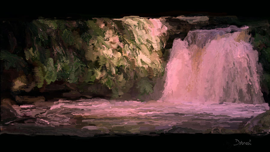 Secret Waterfall Painting by Deb Rosier