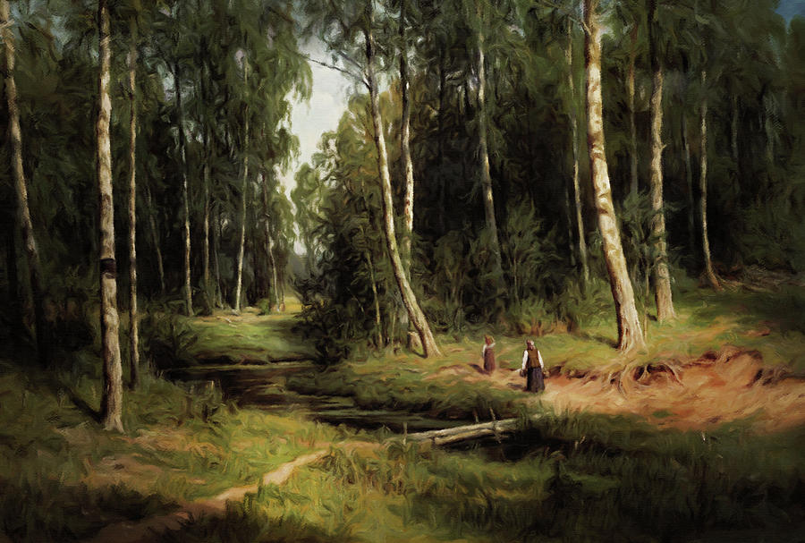 Secrets Of A Birch Forest Mixed Media by Georgiana Romanovna