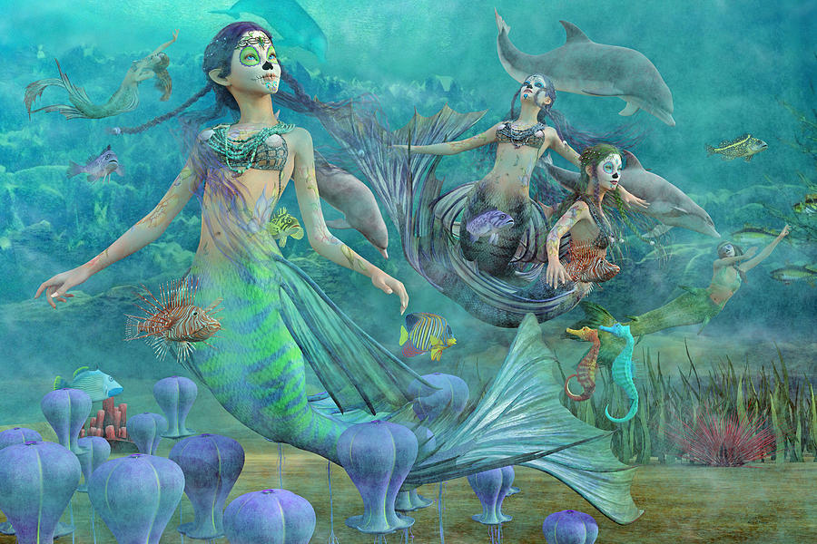 Mermaid Digital Art - Secrets Well Never Tell by Betsy Knapp