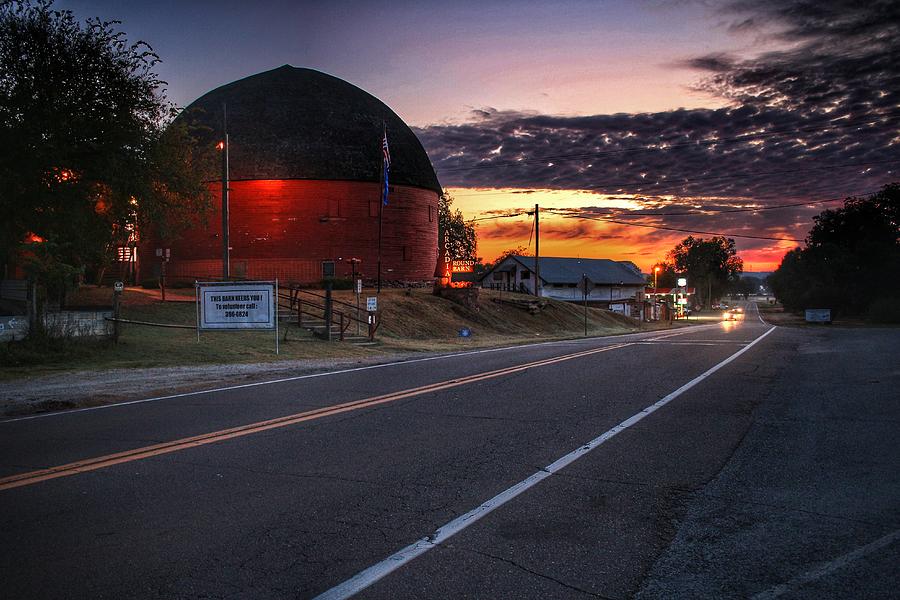 Section of Route 66 by the Round Barn in Arcadia Photograph by Buck Buchanan