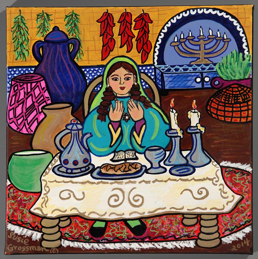 Bread Painting - Seder For One by Susie Grossman