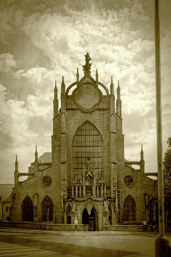 Black And White Photograph - Sedlec Cathedral Sepia by Sharon Popek