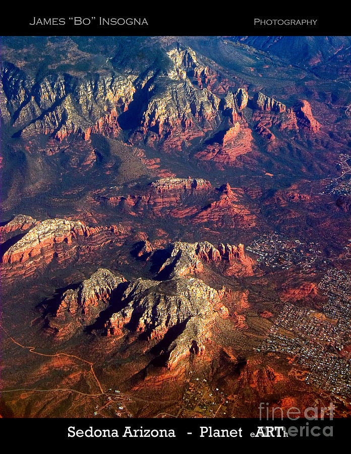 Nature Photograph - Sedona Arizona Aerial Print by James BO Insogna