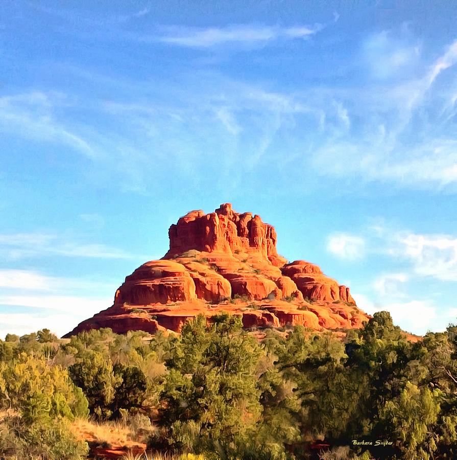Sedona Arizona Red Rock Formation Painting Photograph by Barbara Snyder