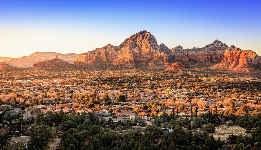 Sedona at sunset Photograph by Alexey Stiop