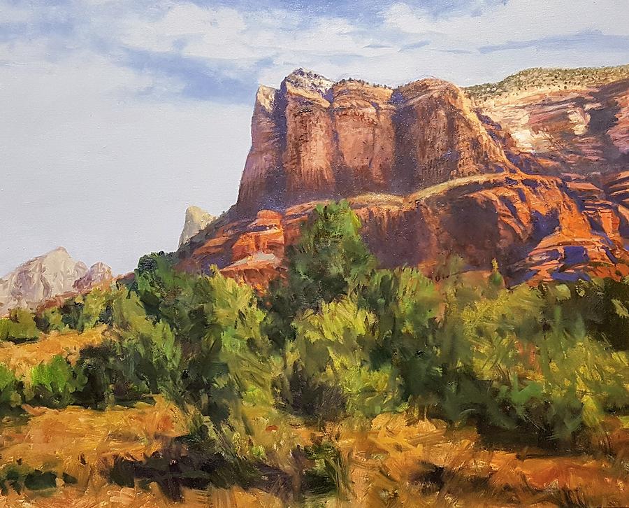 Sedona at the red rocks afternoon Painting by Jessica Anne Thomas