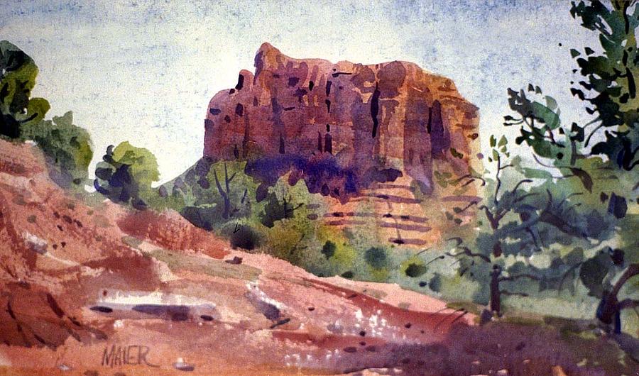 Sedona Butte Painting by Donald Maier
