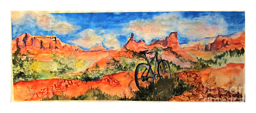 Sedona Cycle Painting by Janet Cruickshank