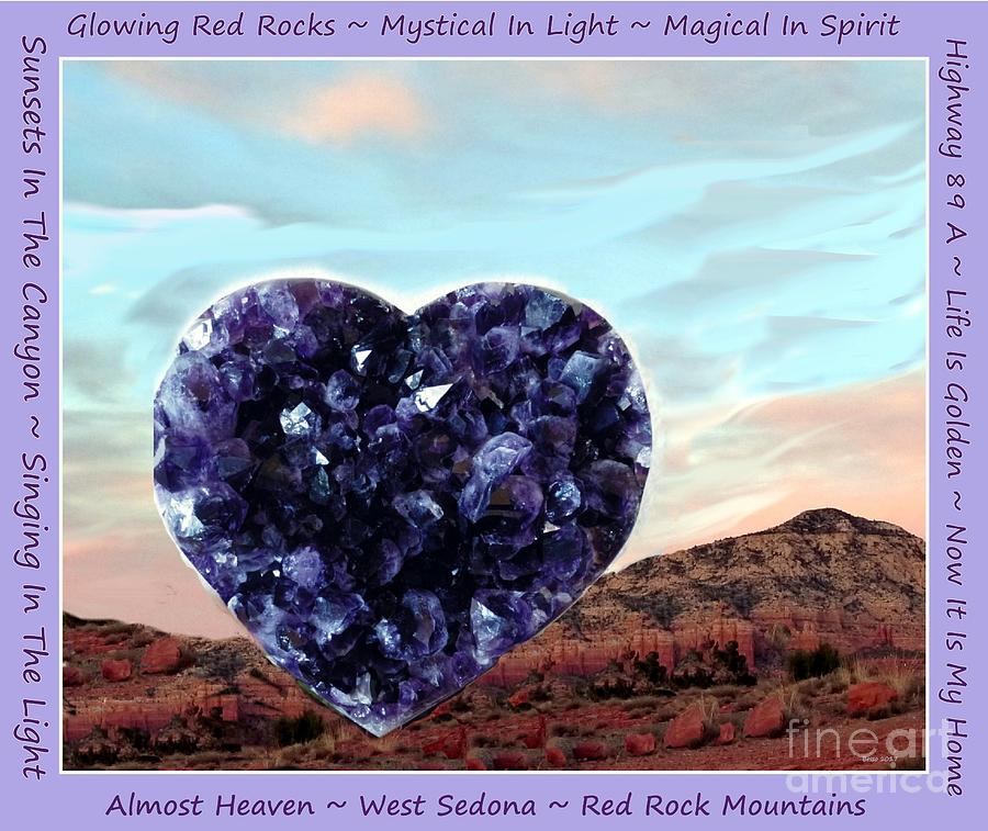 Sedona Heart Red Rocks Lyrics 16x20 Photograph by Mars Besso