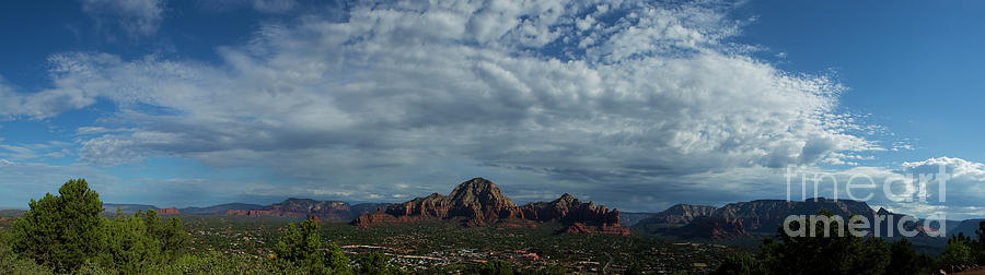 Sedona Panorama 1-Signed-16x57 Photograph by J L Woody Wooden