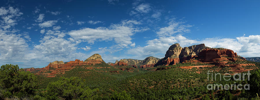 Sedona Panorama 3-Signed-25x65 Photograph by J L Woody Wooden
