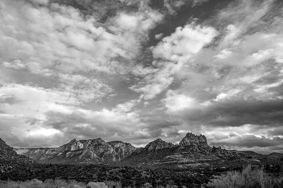 Black And White Photograph - Sedona Red Rock Country BnW Arizona Landscape 0986 by David Haskett II