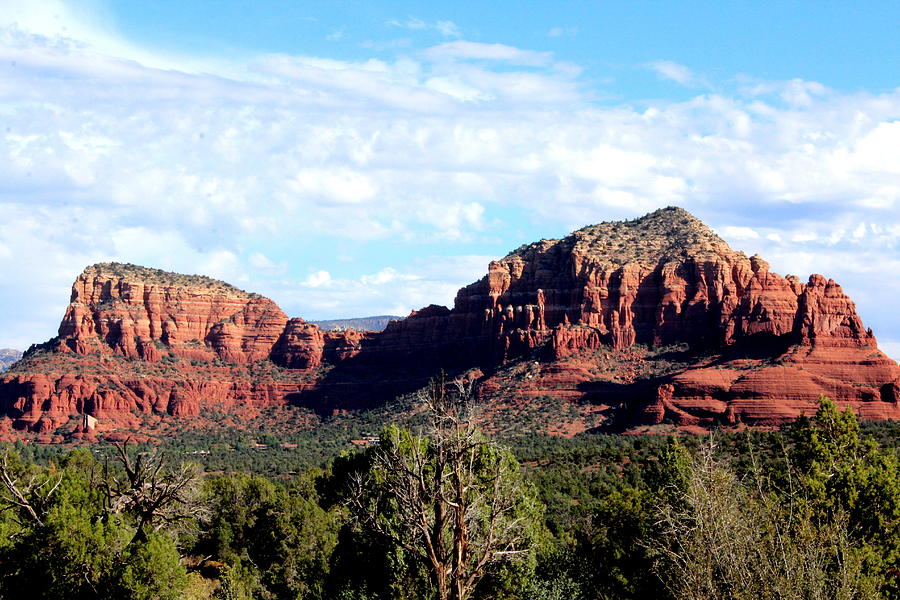 Sedona Red White and Blue Photograph Photograph by Kimberly Walker