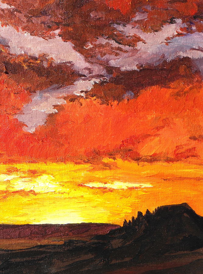 Sedona Sunset 2 Painting by Sandy Tracey