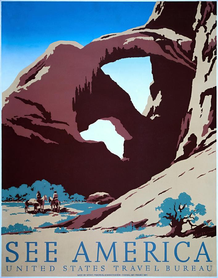 See America, WPA poster,1938 Painting by Vincent Monozlay