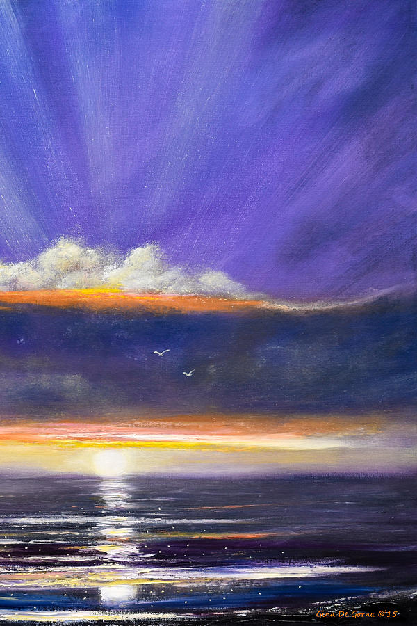 See Breeze - Vertical Sunset 1 Painting by Gina De Gorna