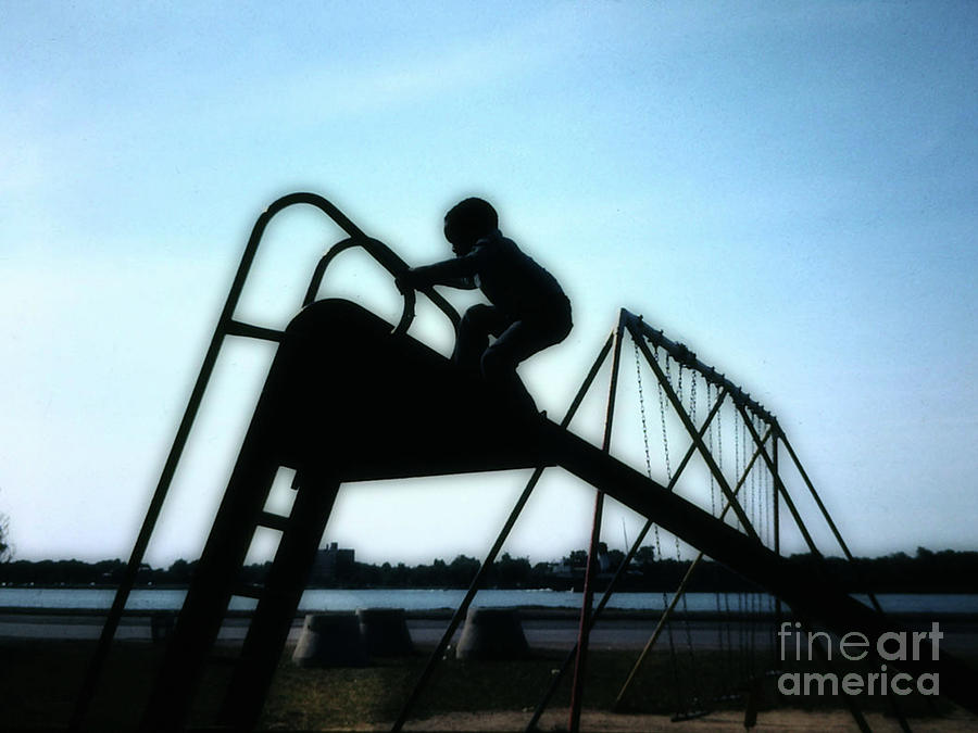 Landscape Photograph - Climbing Up The Slide by Walter Neal