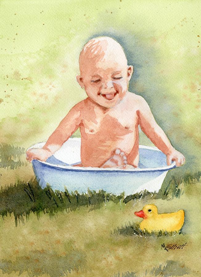 Duck Painting - See My Toes by Marsha Elliott