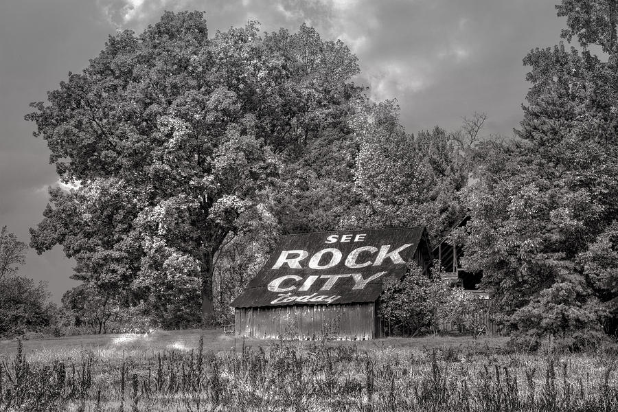 Barn Photograph - See Rock City Barn Black and White by Debra and Dave Vanderlaan