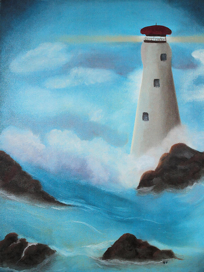 See The Light Lighthouse Painting by Sandra Sue Parsons