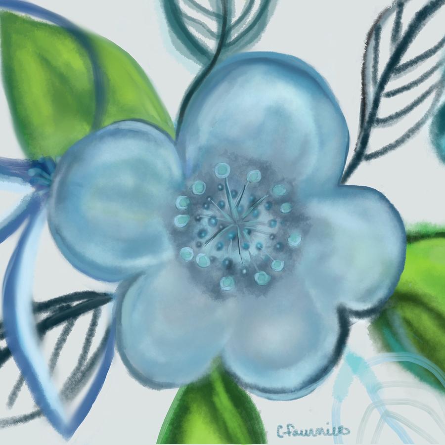 Floral Painting - See through SQ by Christine Fournier