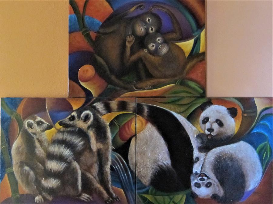 See You At The Zoo Painting by Sherry Strong
