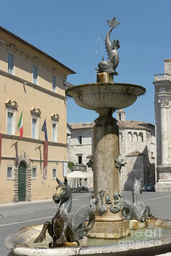 Seehorse fountain in Ascoli Piceno Photograph by Fabrizio Ruggeri