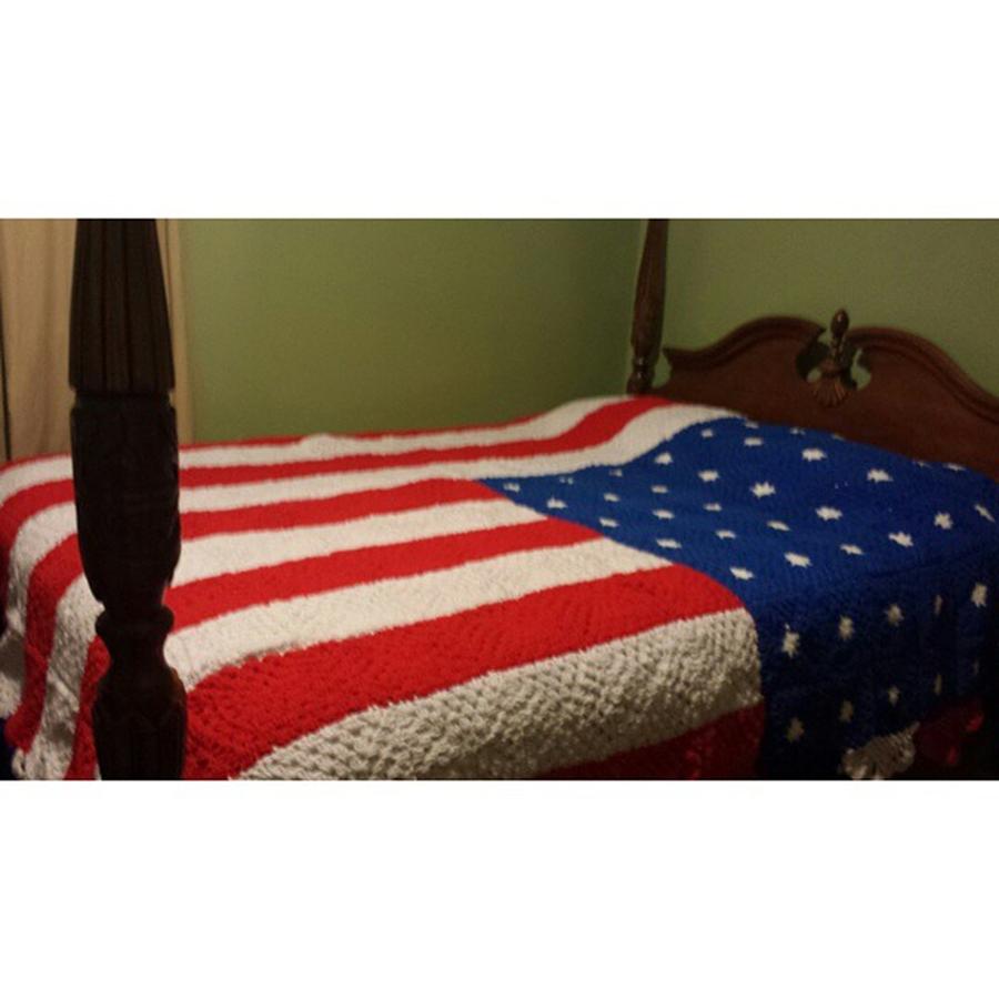 American flag bed spread Photograph by Ilaisaane Feletoa