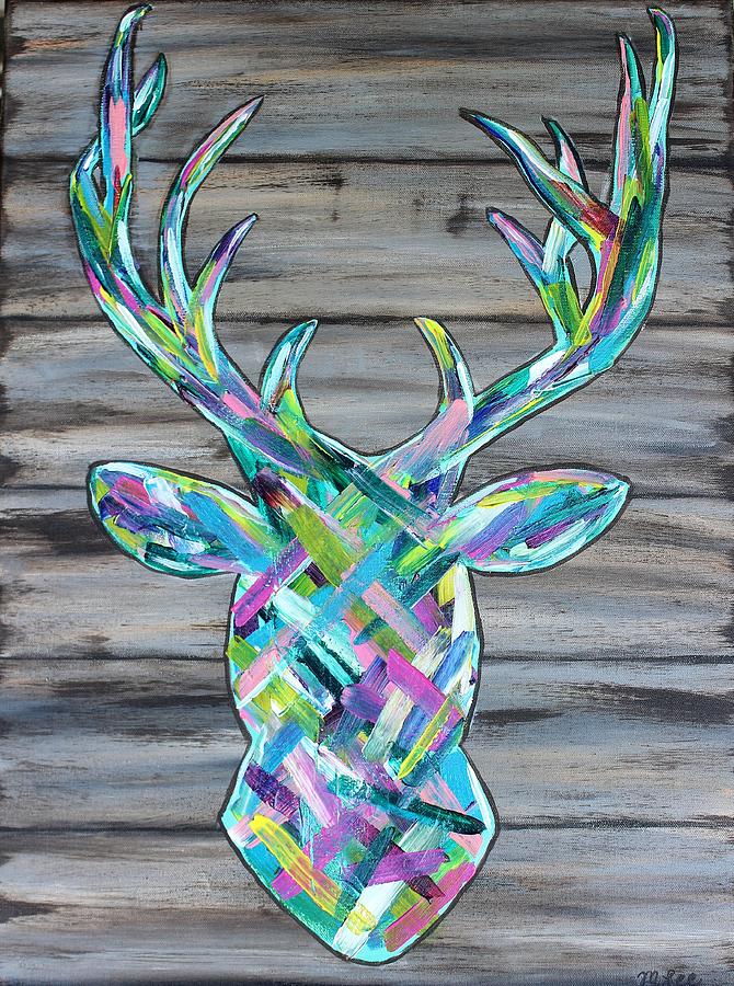 Deer Painting - Seeing In Color by Misty Lee