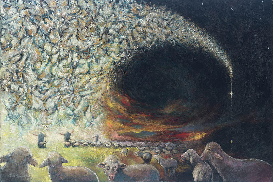 Nativity Scene Painting - Seeing Shepherds II by Daniel Bonnell