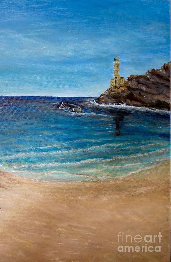 Seek a Source of Light Built on a Firm Foundation to Guide You Safely to Shore Painting by Kimberlee Baxter