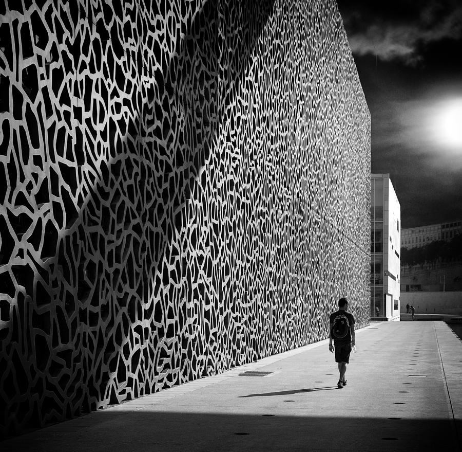 Black And White Photograph - Seeking Light by Marc Apers