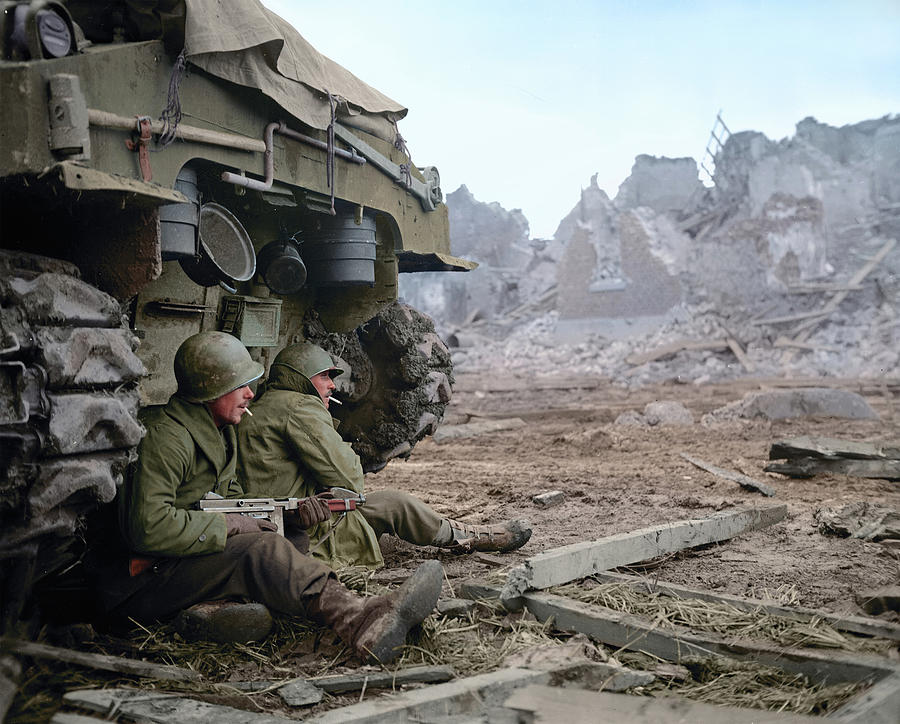 Seeking shelter behind a tank Photograph by Jared Enos | Fine Art America