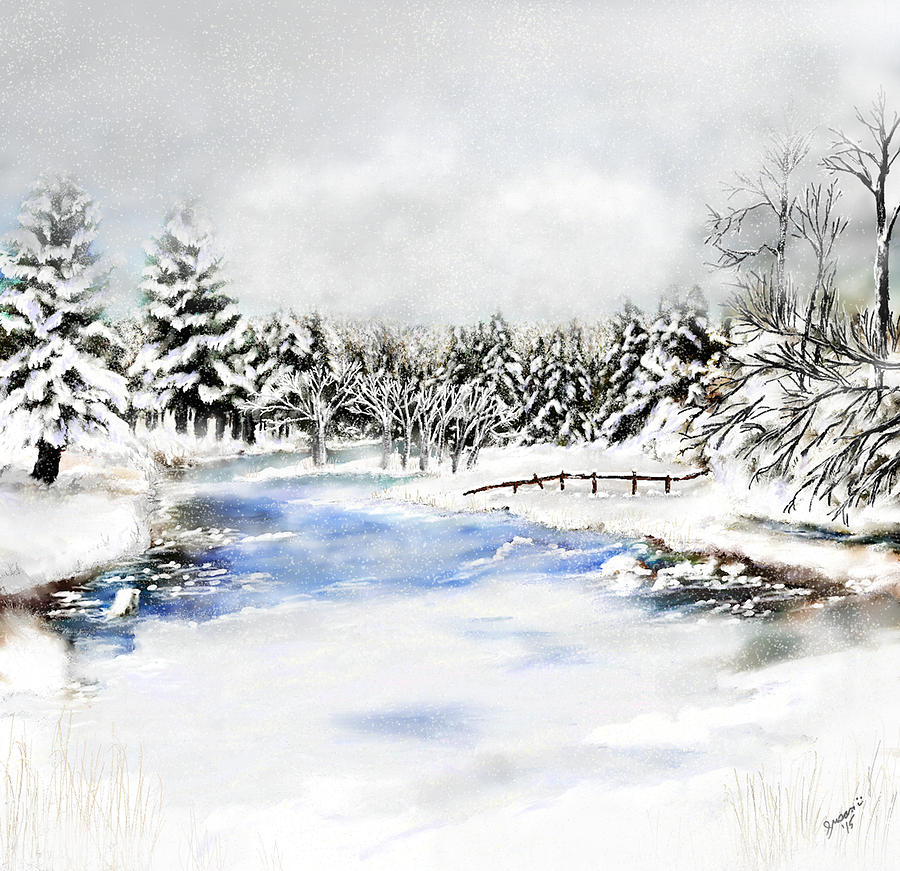 Seeley Montana Winter Painting by Susan Kinney
