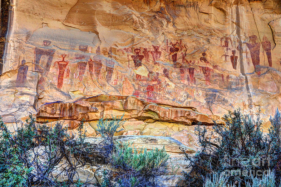 Sego Canyon Indian Petroglyphs and Pictographs Photograph by Gary Whitton