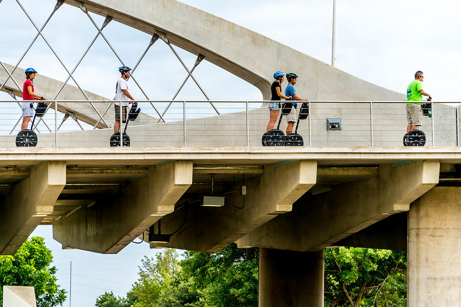 Segway Riders on Fort Worth 7th Street Bridge Photograph by Robert Hurst Segway Riders on Fort Worth 7th Street Bridge Photograph by Robert Hurst