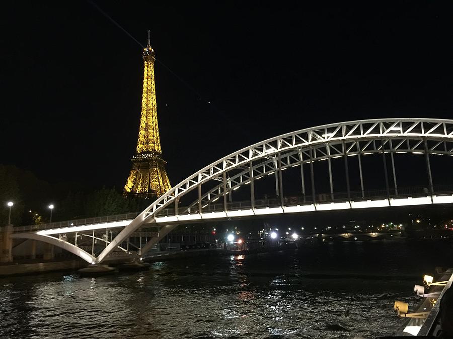 Eiffel Tower Photograph - Seine River at night by Nancy Shen