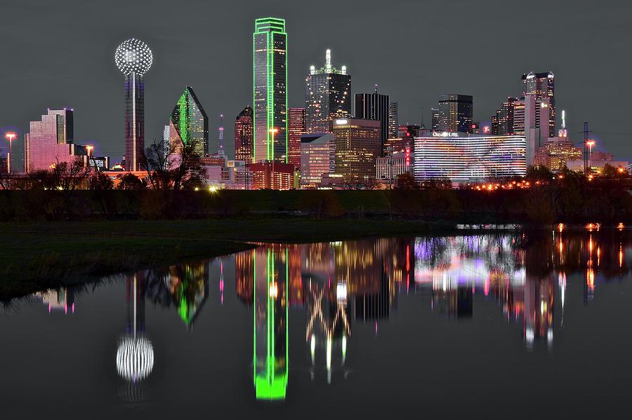 Selective Color Night in Dallas Photograph by Frozen in Time Fine Art Photography