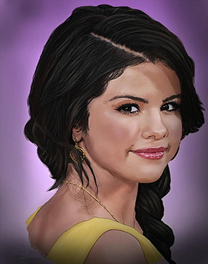 Selena Gomez Digital Painting Painting by Femchi Art