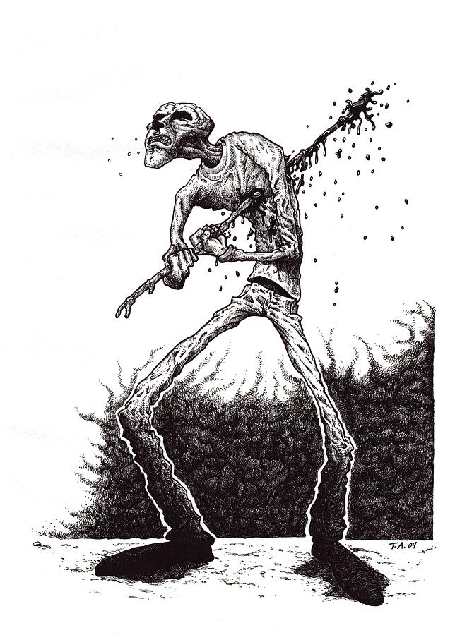 Dark Drawing - Self Inflicted by Tobey Anderson Dark Drawing - Self Inflicted by Tobey Anderson