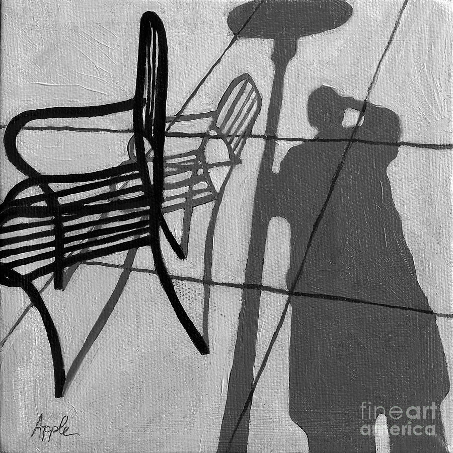 Self Portrait - Cafe Shadows painting Painting by Linda Apple